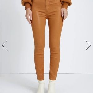 7 For All Mankind Coated Denim in Golden Tan